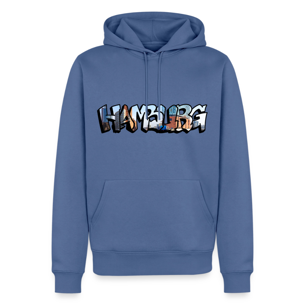 Hoodie Hamburg "Panorama Graffiti" - Taubenblau