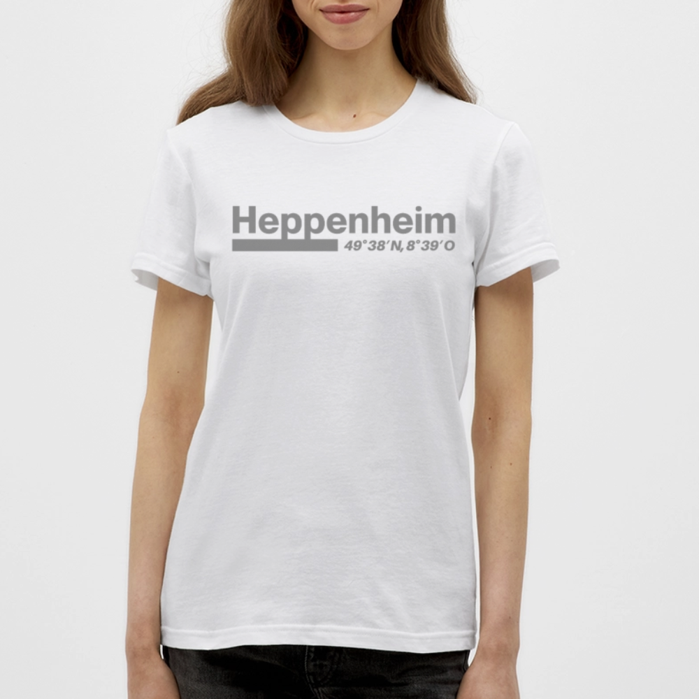 T-Shirt Ladies Heppenheim "Bold GPS" - Weiß