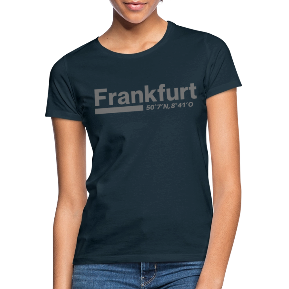 T-Shirt Ladies Frankfurt (Main) "Bold GPS" - Navy