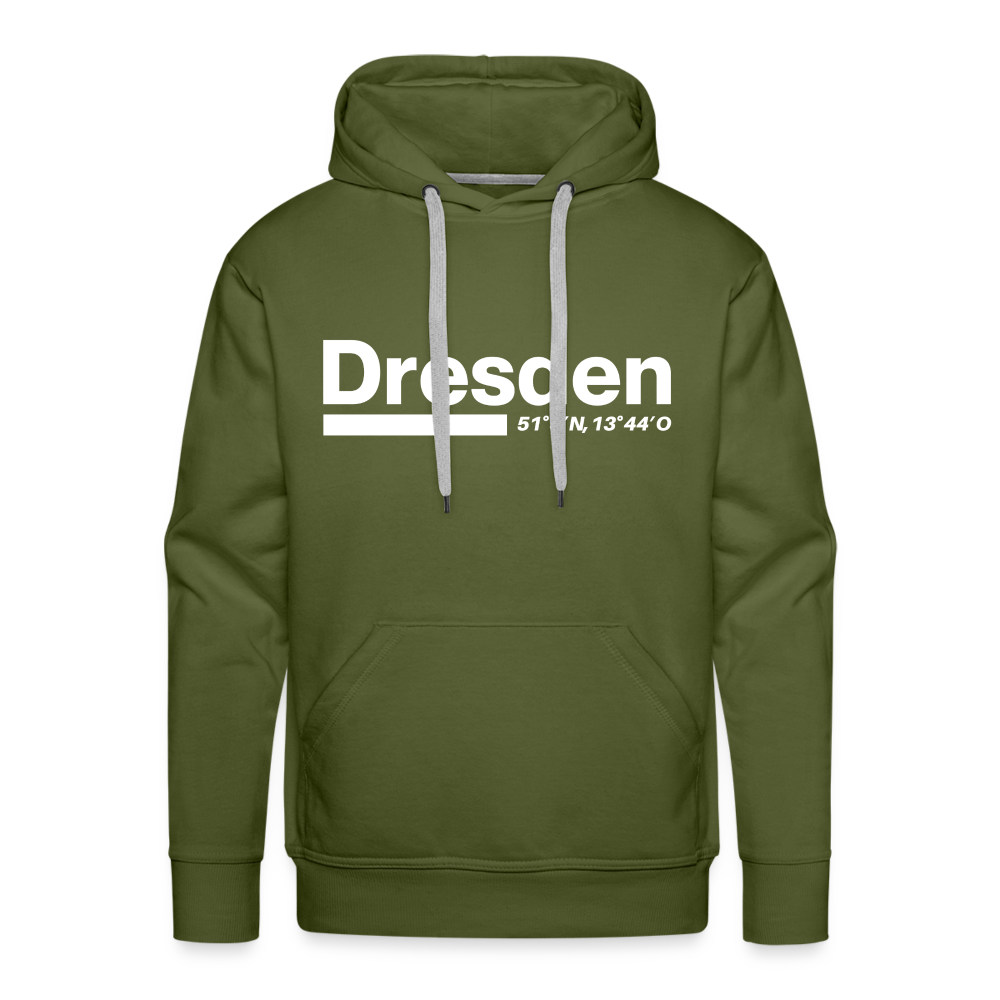 Hoodie Dresden "Bold GPS White" - Olivgrün
