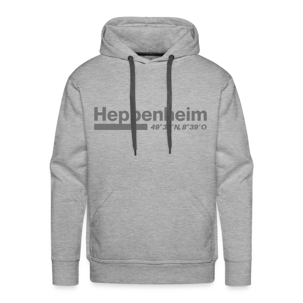 Hoodie Heppenheim "Bold GPS" - Grau meliert