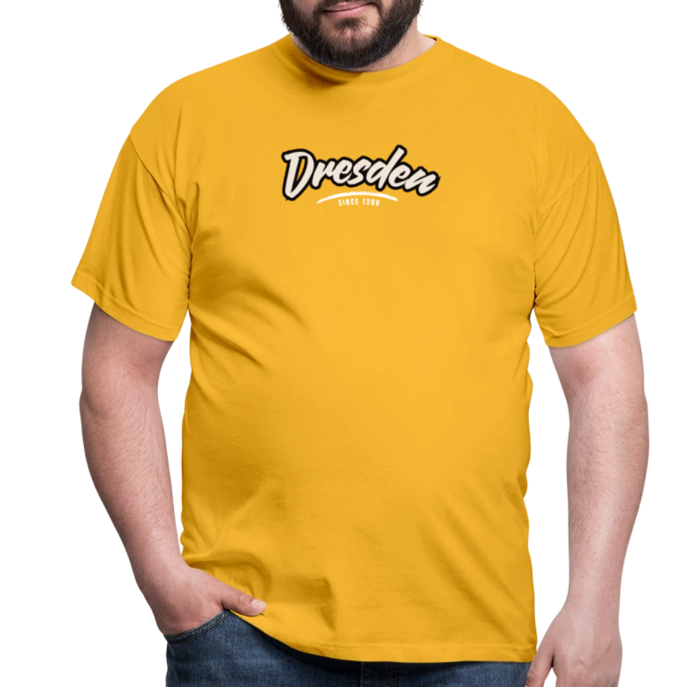 T-Shirt Dresden "Graffiti Tag White" - Gelb
