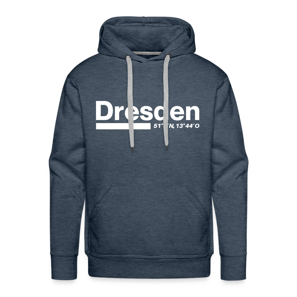 Hoodie Dresden "Bold GPS White" - Jeansblau