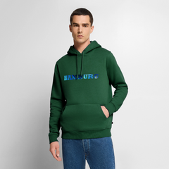 Hoodie Hamburg "Panorama Bold" - Flaschengrün