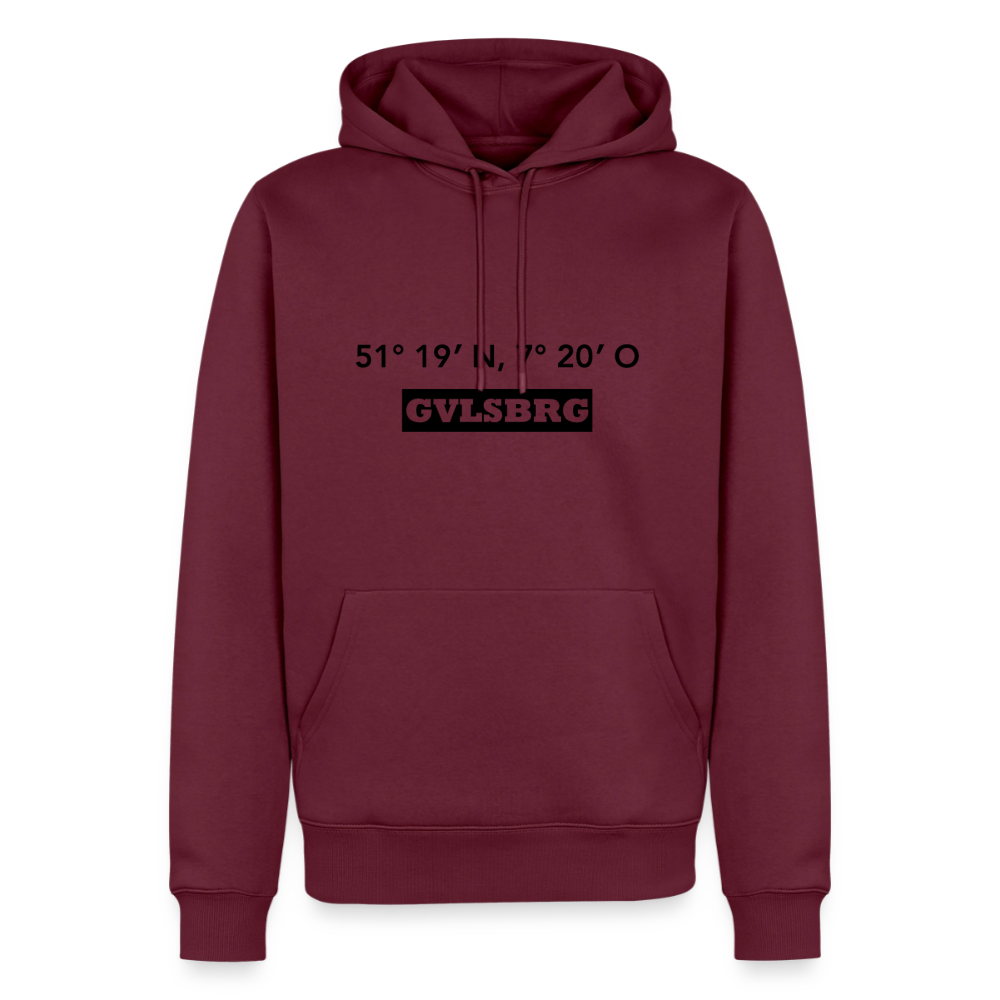 Hoodie Gevelsberg "GVLSBRG GPS" Dark Edition - Burgunderrot