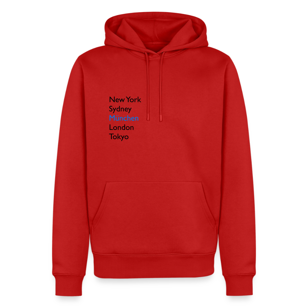Hoodie München "Metropolen" Dark Edition - Rot