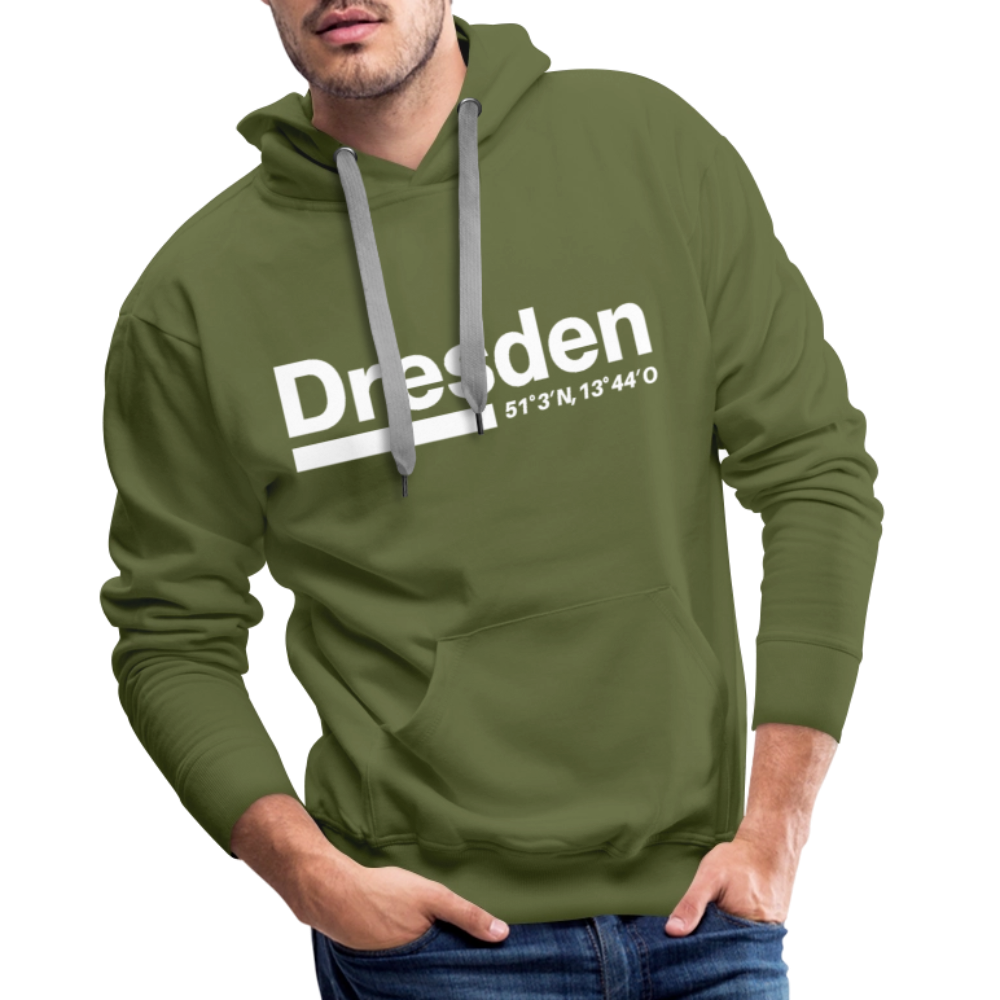 Hoodie Dresden "Bold GPS White" - Olivgrün