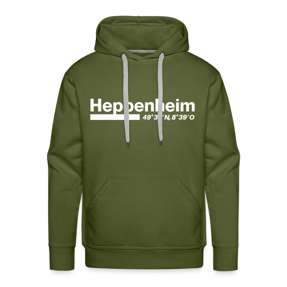 Hoodie Heppenheim "Bold GPS White" - Olivgrün