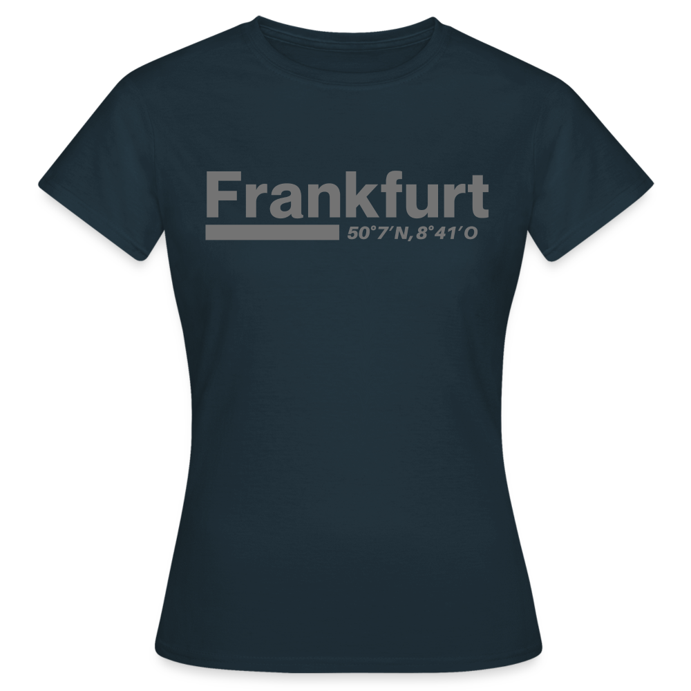 T-Shirt Ladies Frankfurt (Main) "Bold GPS" - Navy