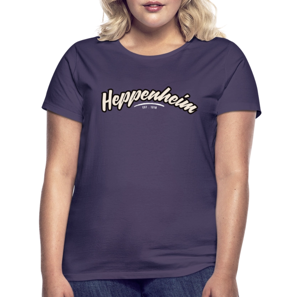 T-Shirt Ladies Heppenheim "Graffiti Tag White" - Dunkellila