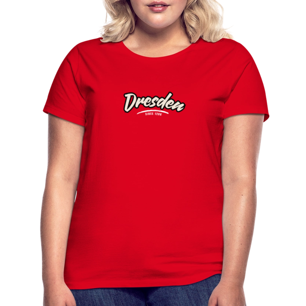 T-Shirt Ladies Dresden "Graffiti Tag White" - Rot