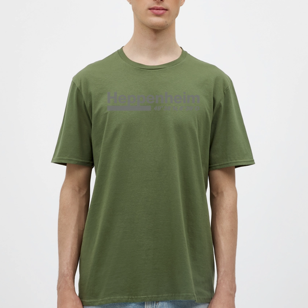 T-Shirt Heppenheim "Bold GPS" - Militärgrün