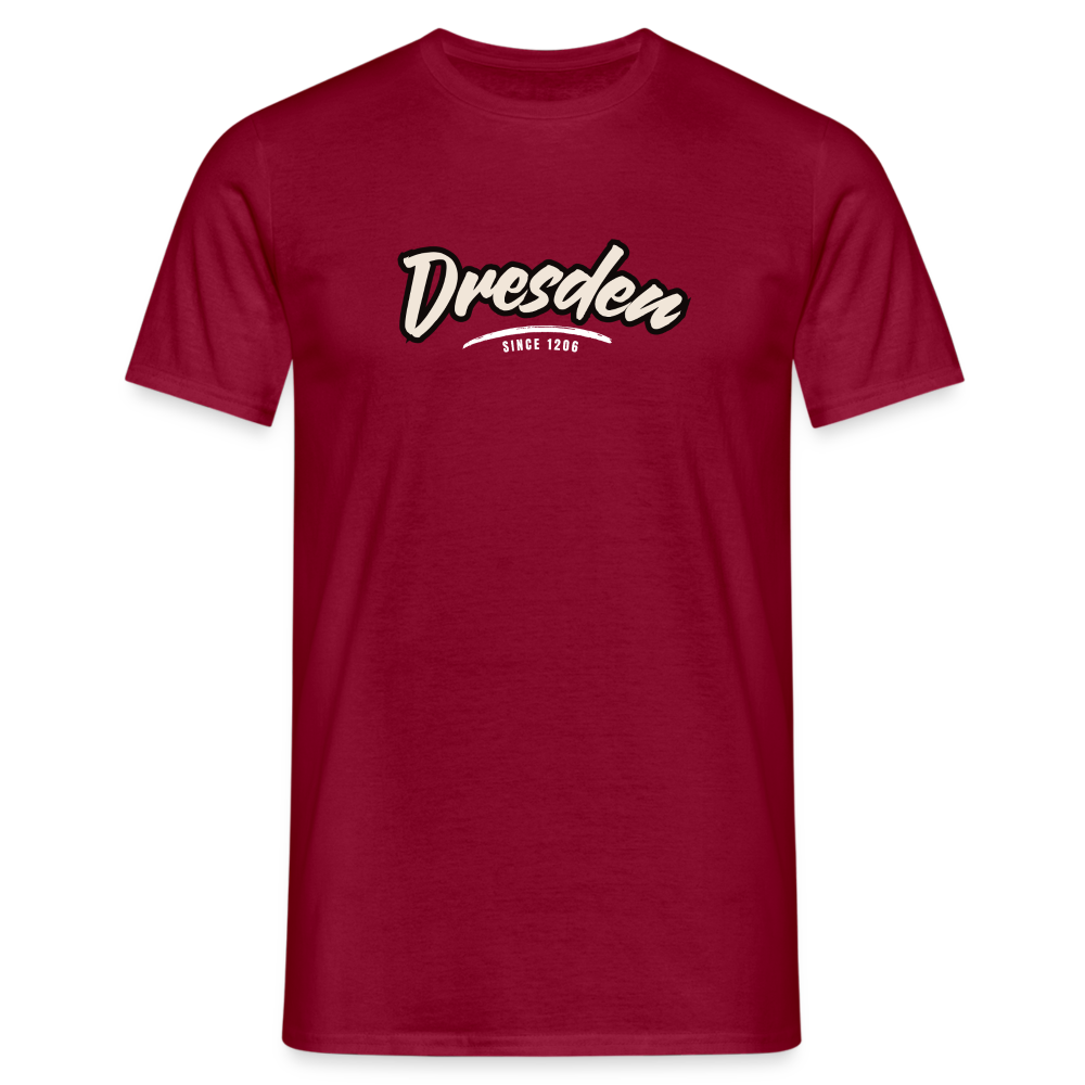 T-Shirt Dresden "Graffiti Tag White" - Ziegelrot