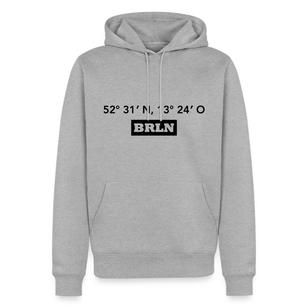 Hoodie Berlin "BRLN GPS" Dark Edition - Grau meliert