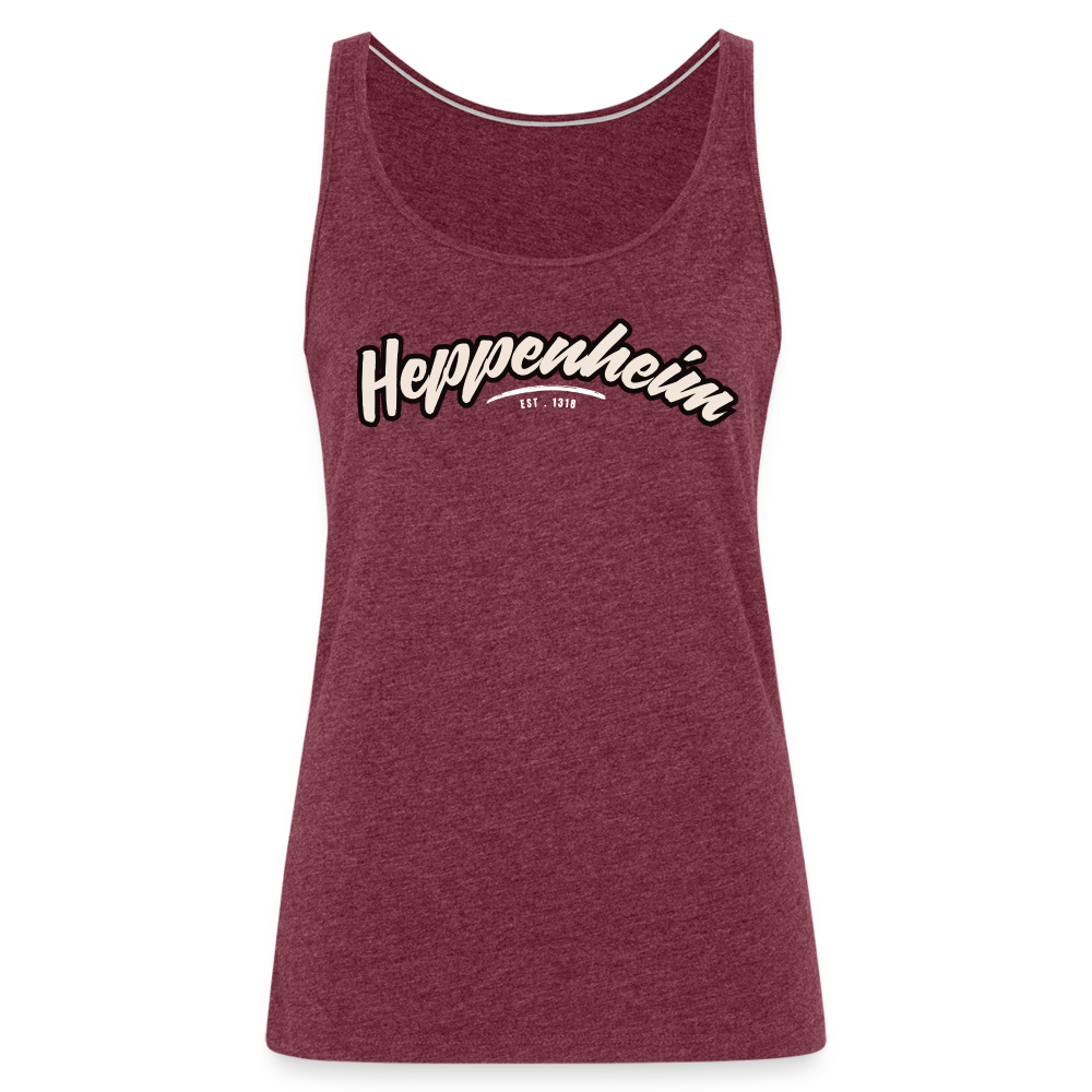 Tanktop Ladies Heppenheim "Graffiti Tag White" - Bordeauxrot meliert