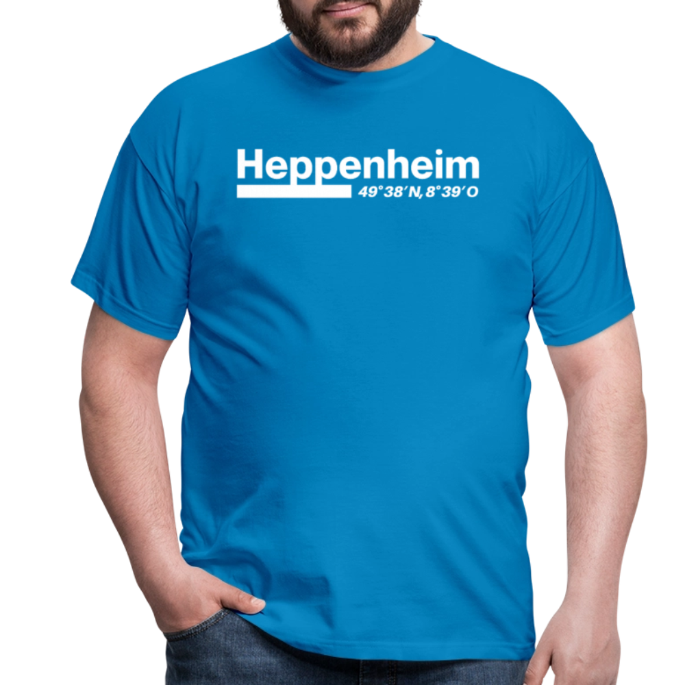 T-Shirt Heppenheim "Bold GPS White" - Royalblau