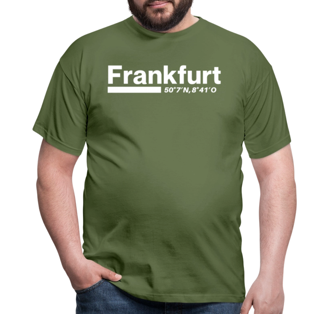 T-Shirt Frankfurt (Main) "Bold GPS White" - Militärgrün