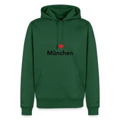 Hoodie "I Love München" Dark Edition - Flaschengrün