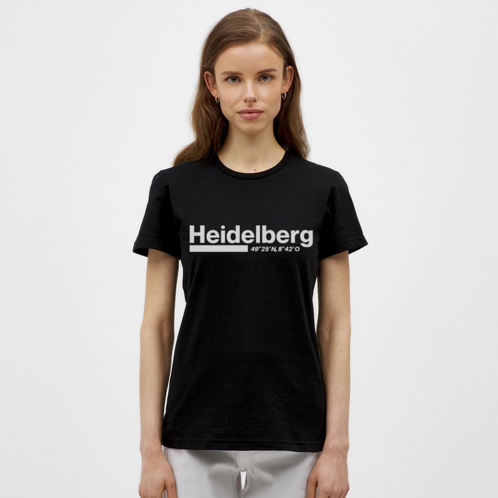 T-Shirt Ladies Heidelberg "Bold GPS White" - Schwarz