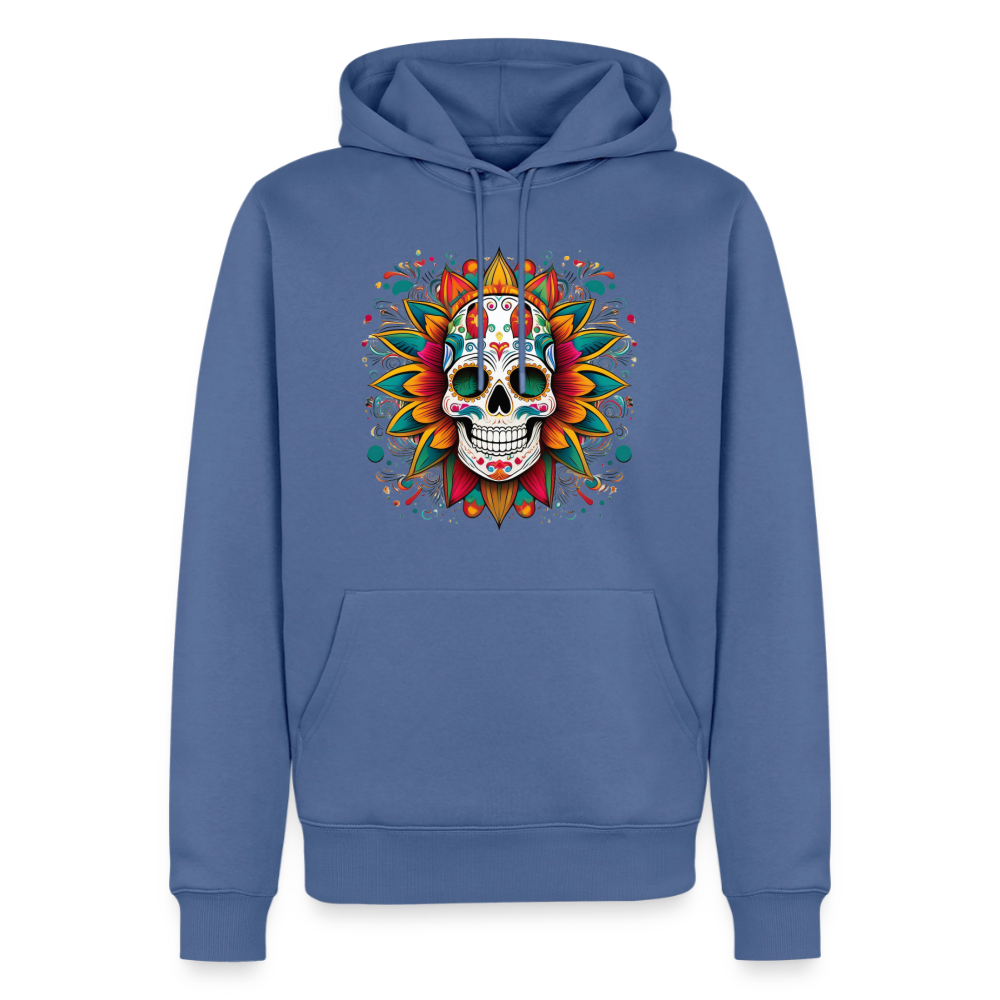 Hoodie Mexico "Craneo" - Taubenblau