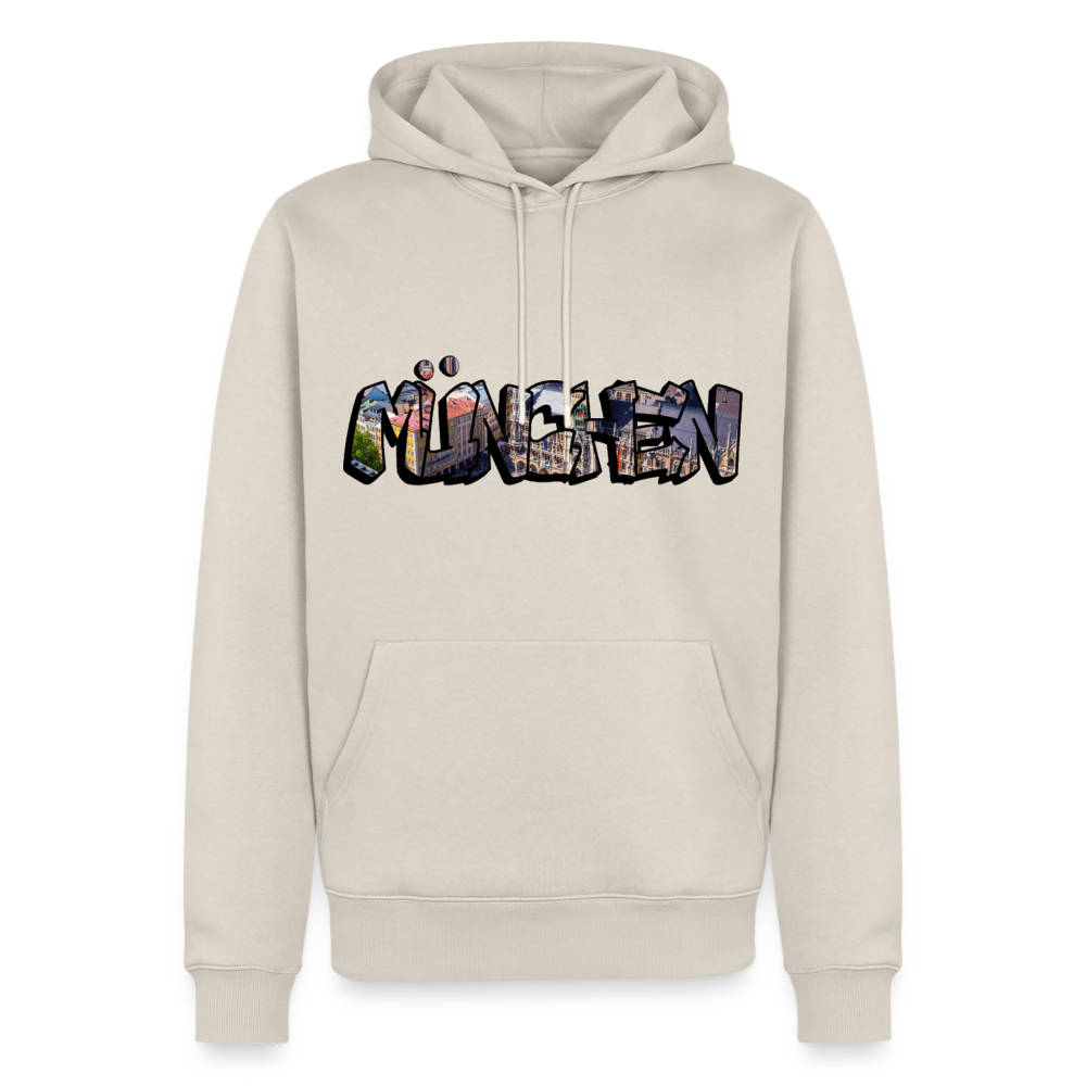 Hoodie München "Graffiti Marienplatz" Dark Edition - Beige
