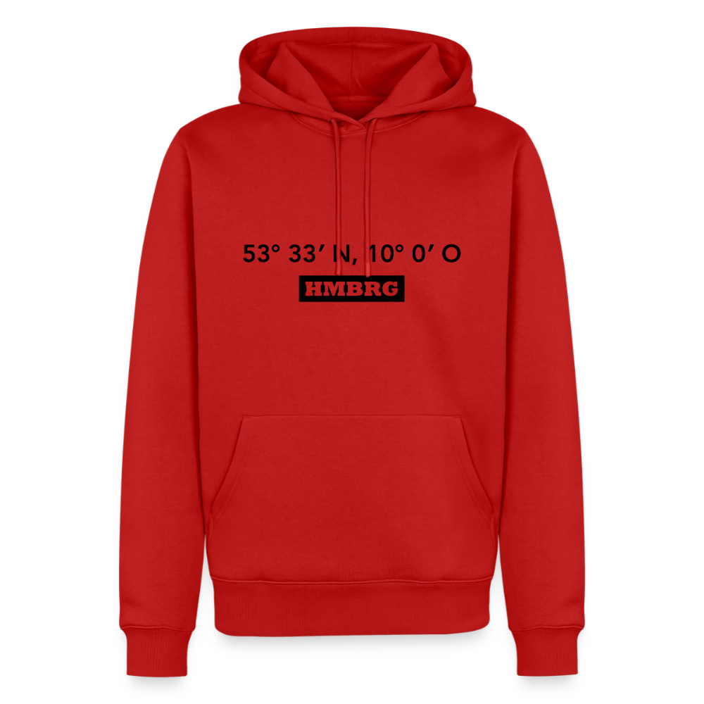 Hoodie Hamburg "HMBRG GPS" Dark Edition - Rot