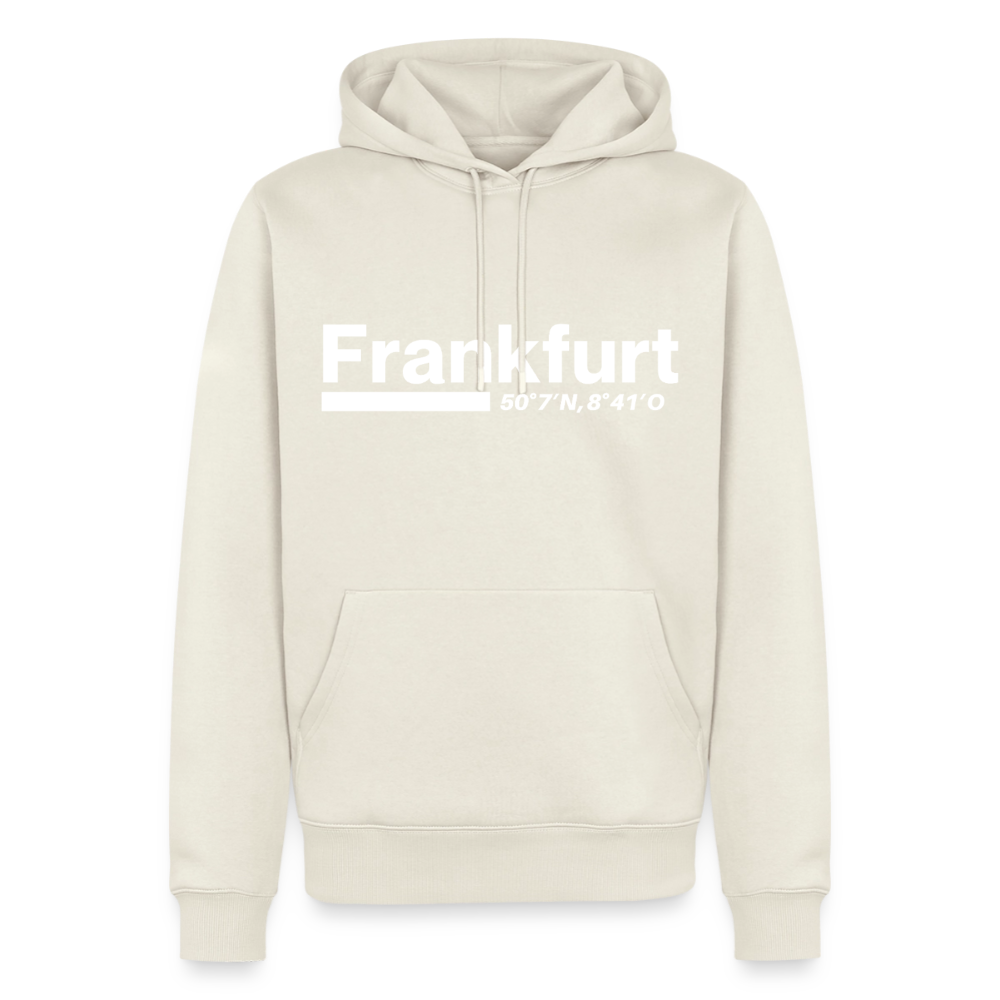 Hoodie Frankfurt (Main) "Bold GPS White" - Naturweiß