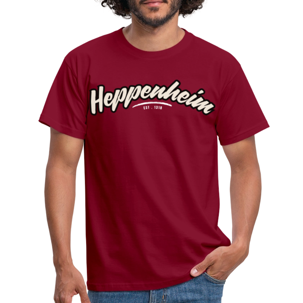 T-Shirt Heppenheim "Graffiti Tag White" - Ziegelrot