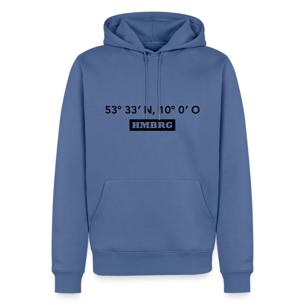 Hoodie Hamburg "HMBRG GPS" Dark Edition - Taubenblau