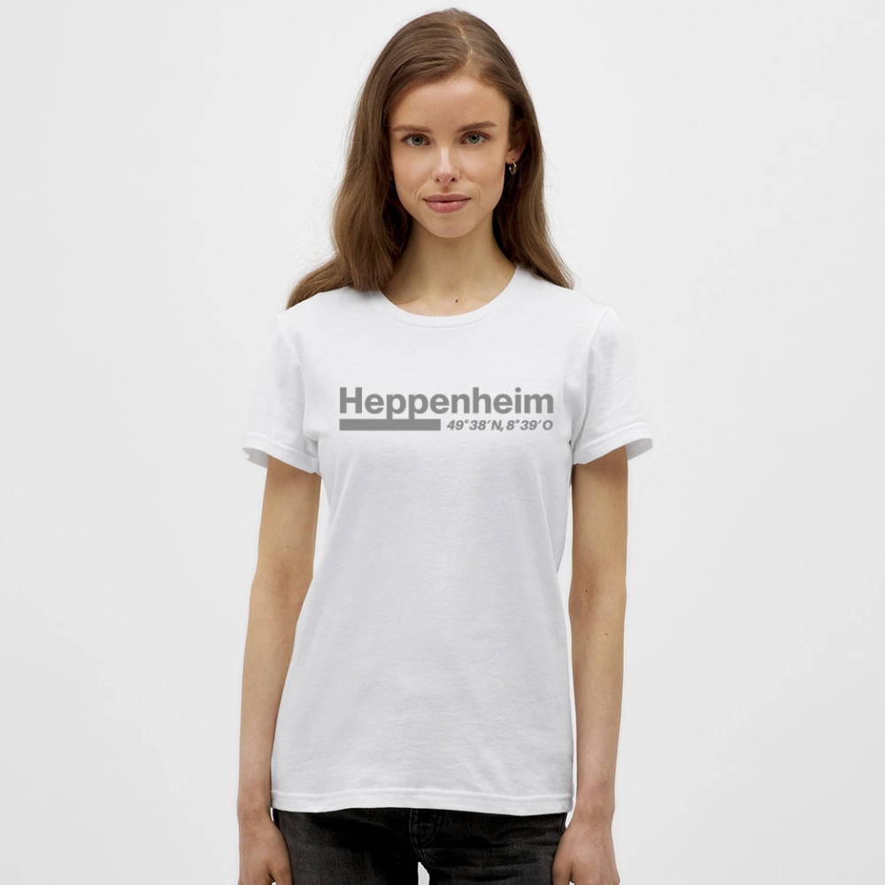 T-Shirt Ladies Heppenheim "Bold GPS" - Weiß