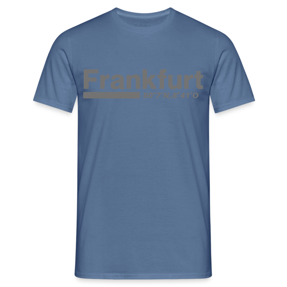 T-Shirt Frankfurt (Main) "Bold GPS" - Taubenblau 