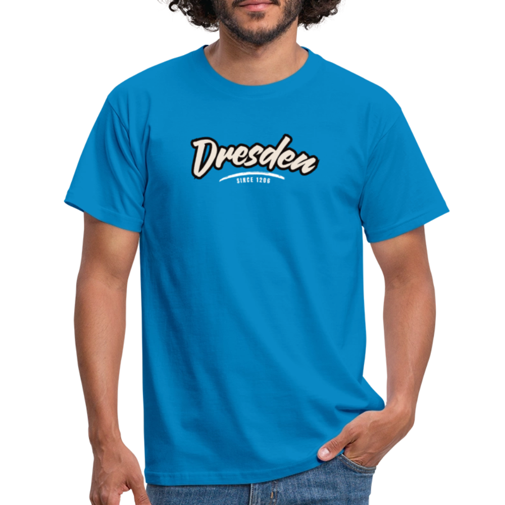 T-Shirt Dresden "Graffiti Tag White" - Royalblau