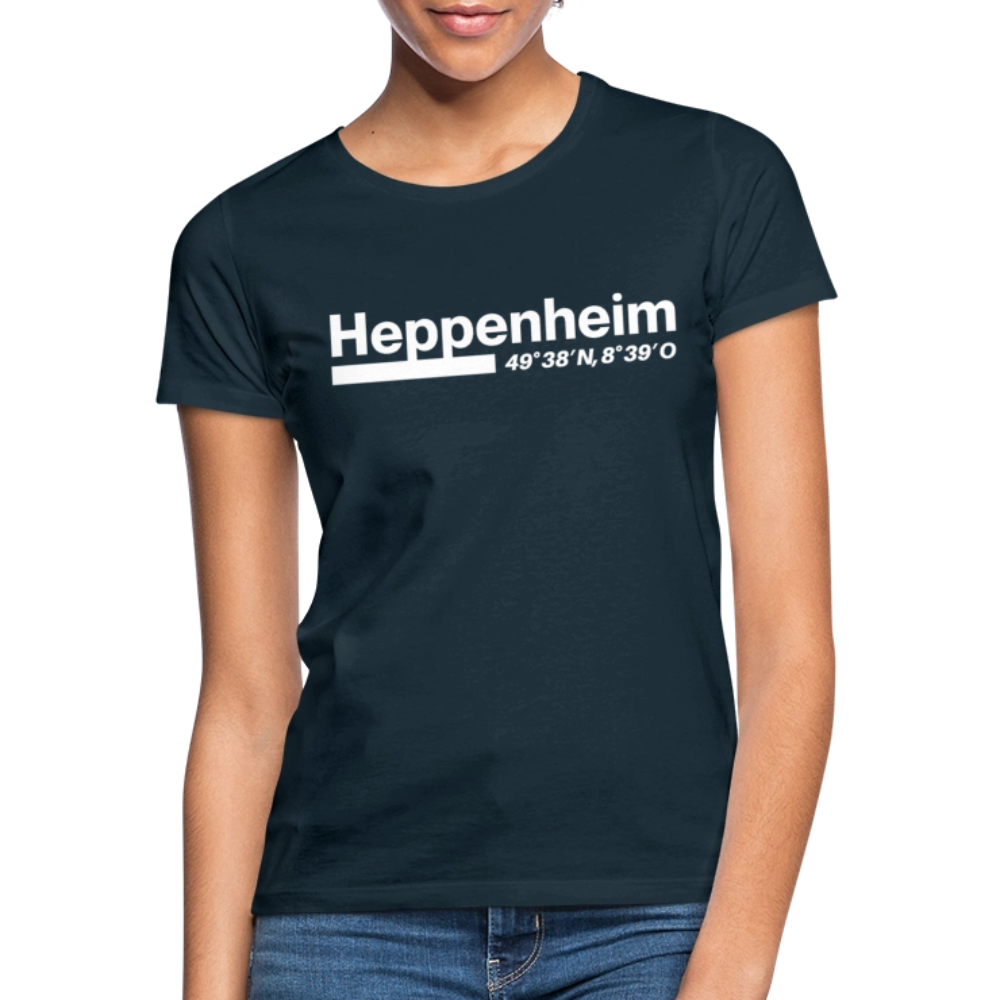 T-Shirt Ladies Heppenheim "Bold GPS White" - Navy