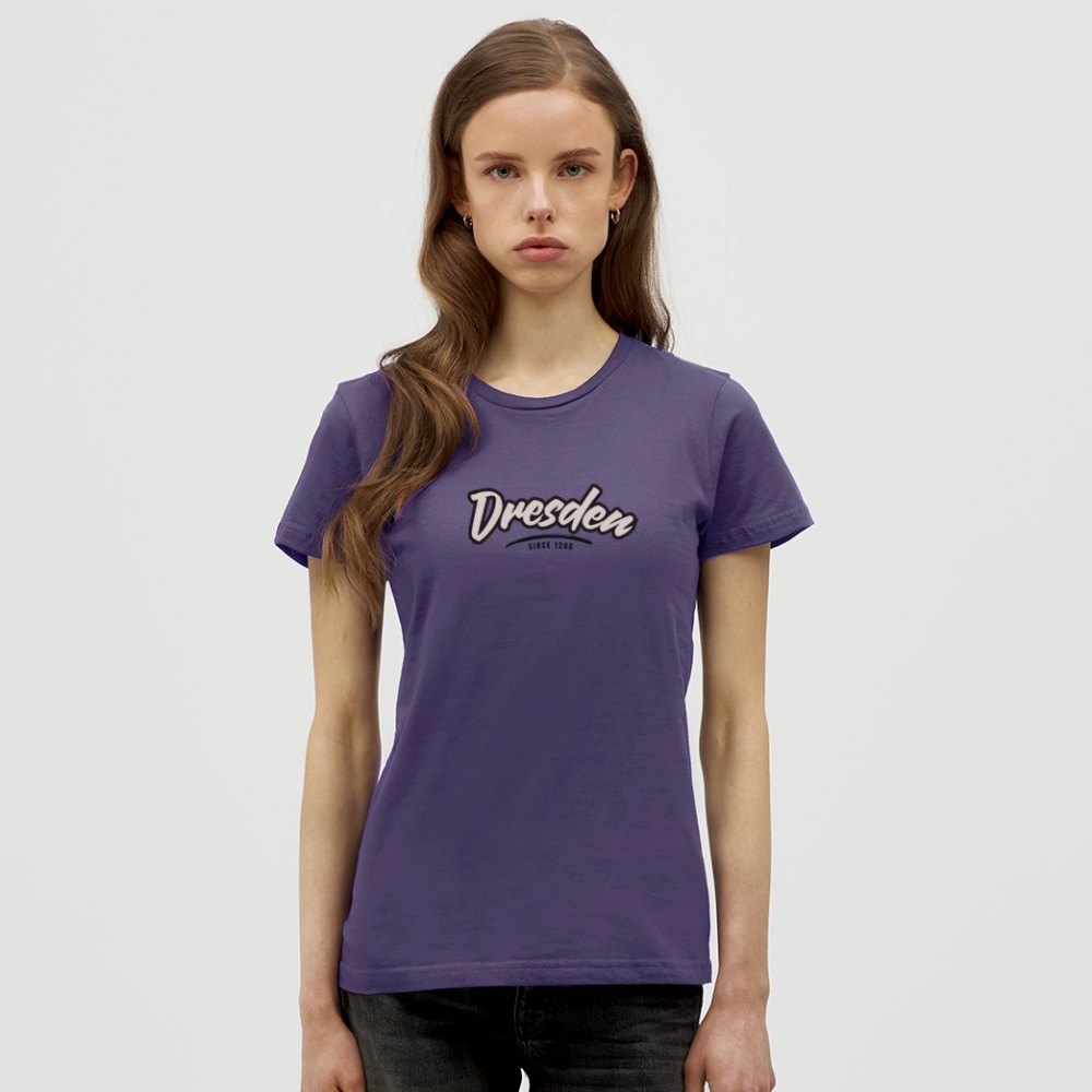 T-Shirt Ladies Dresden "Graffiti Tag" - Dunkellila