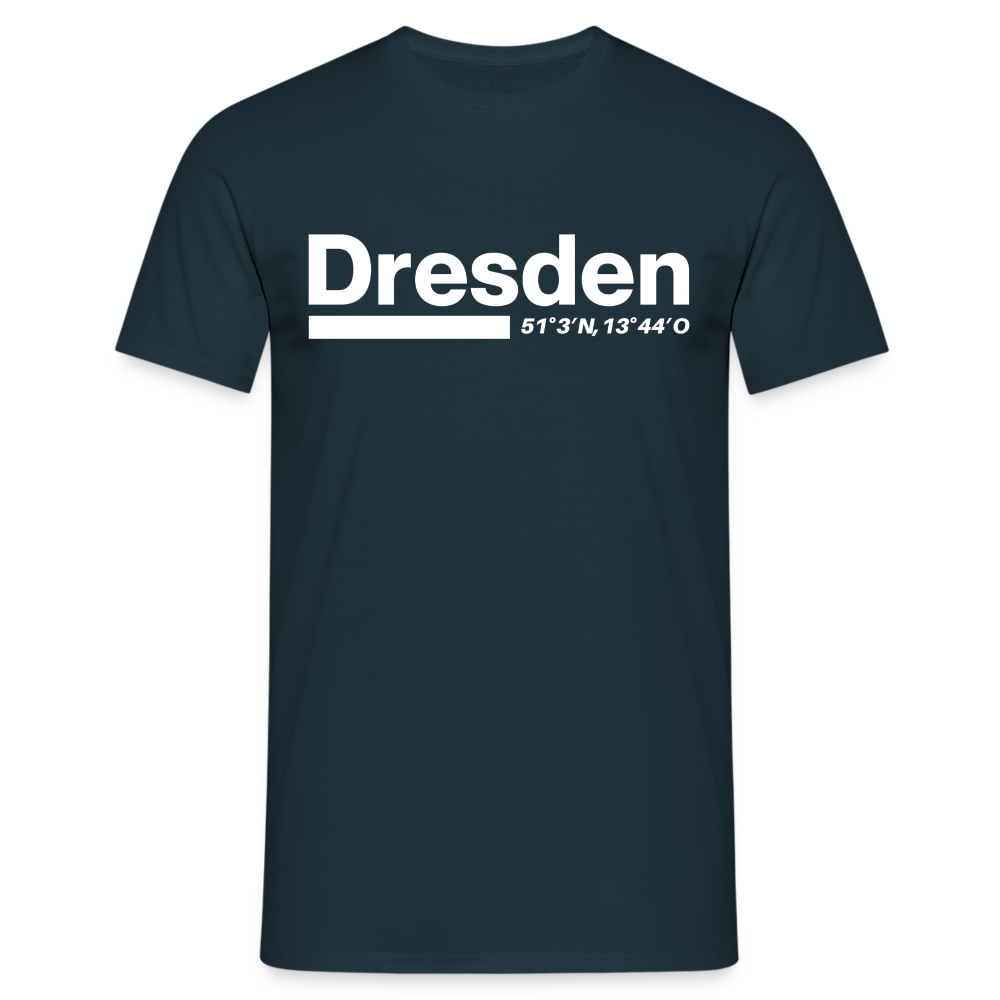T-Shirt Dresden "Bold GPS White" - Navy