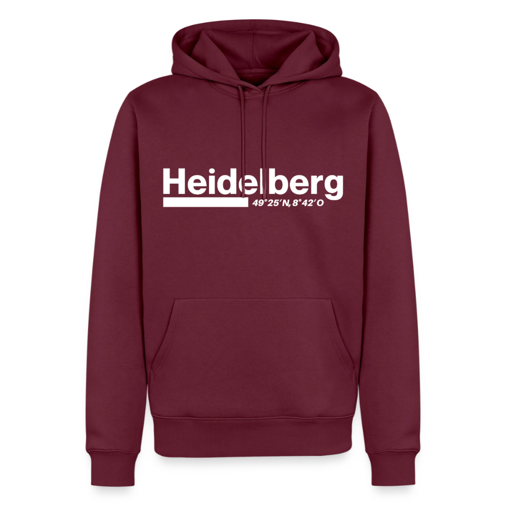 Hoodie Heidelberg "Bold GPS White" - Burgunderrot