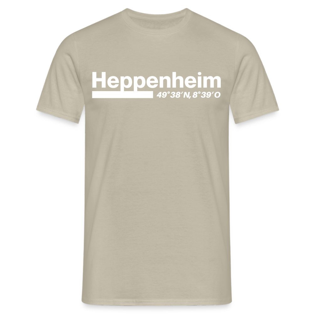 T-Shirt Heppenheim "Bold GPS White" - Sandbeige
