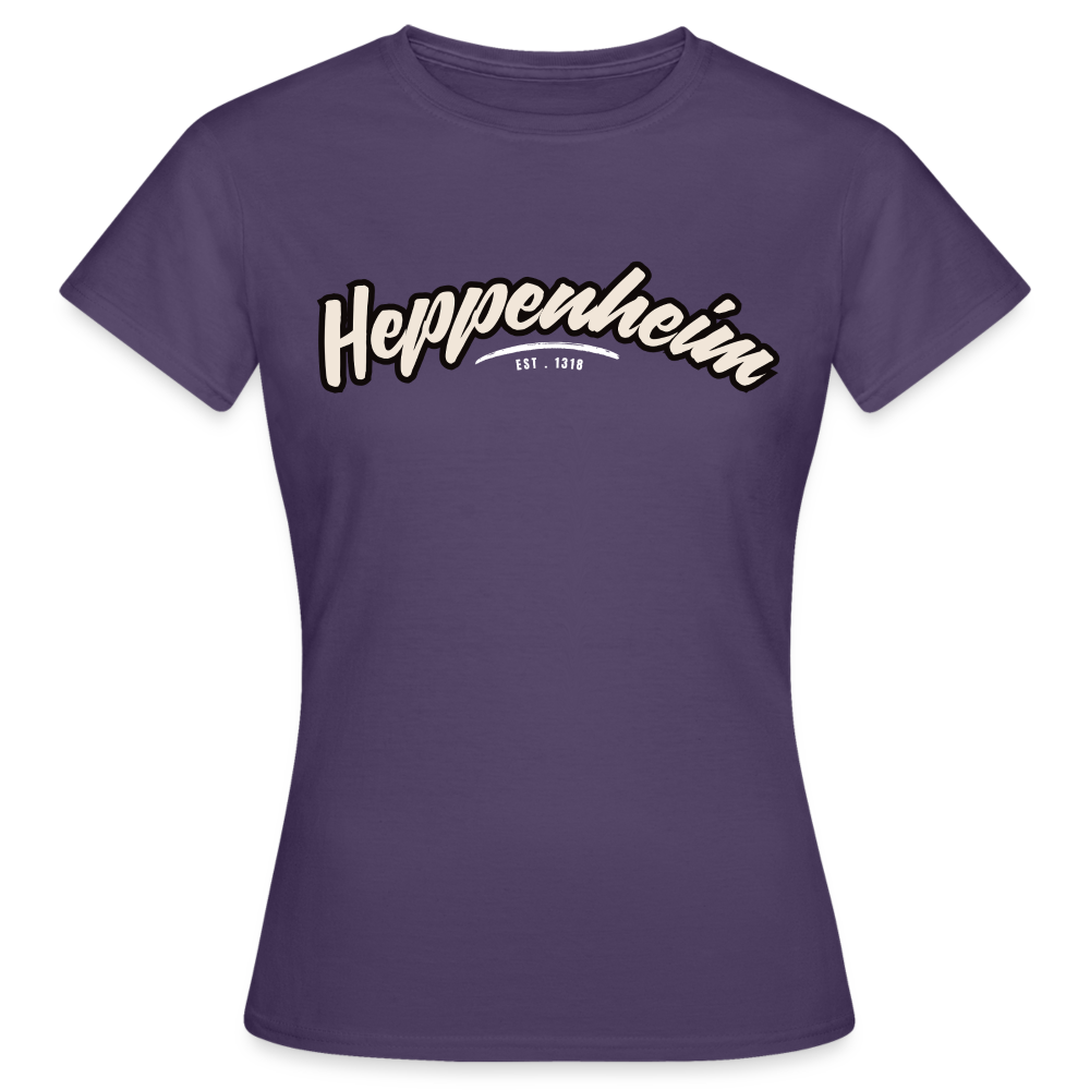 T-Shirt Ladies Heppenheim "Graffiti Tag White" - Dunkellila
