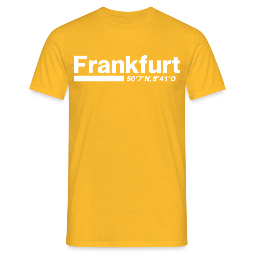 T-Shirt Frankfurt (Main) "Bold GPS White" - Gelb