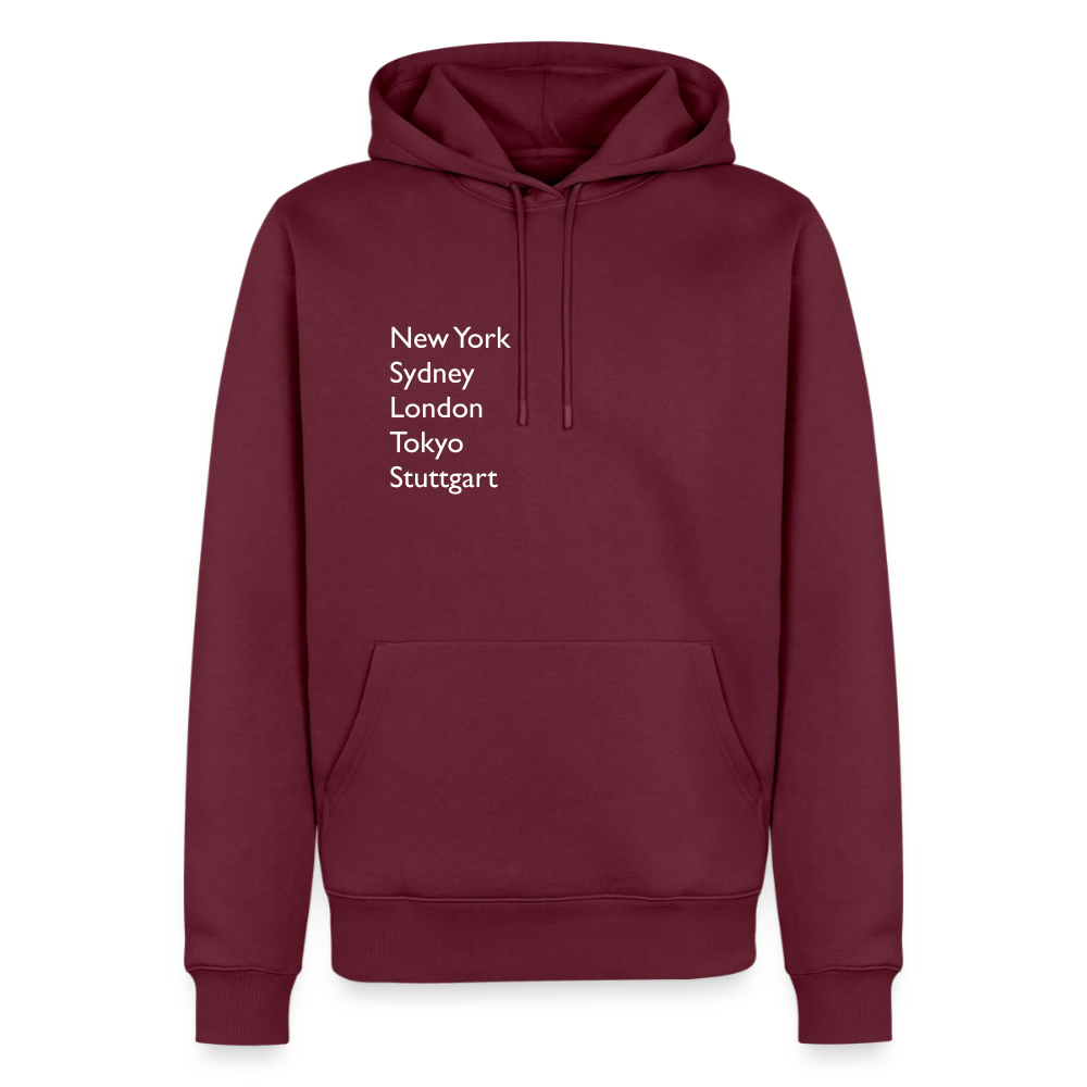 Hoodie Stuttgart "Metropolen" Bright Edition - Burgunderrot