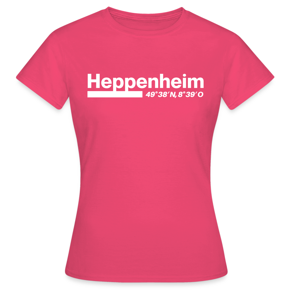 T-Shirt Ladies Heppenheim "Bold GPS White" - Azalea