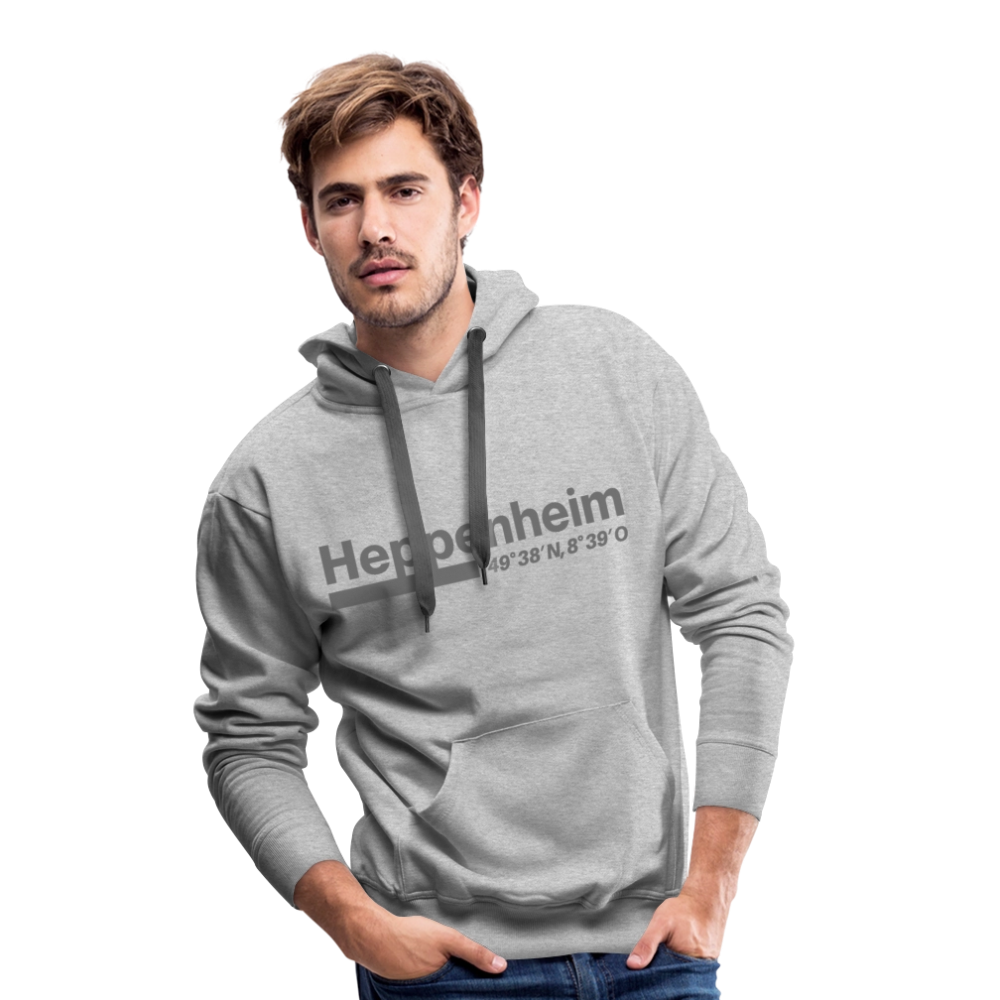 Hoodie Heppenheim "Bold GPS" - Grau meliert