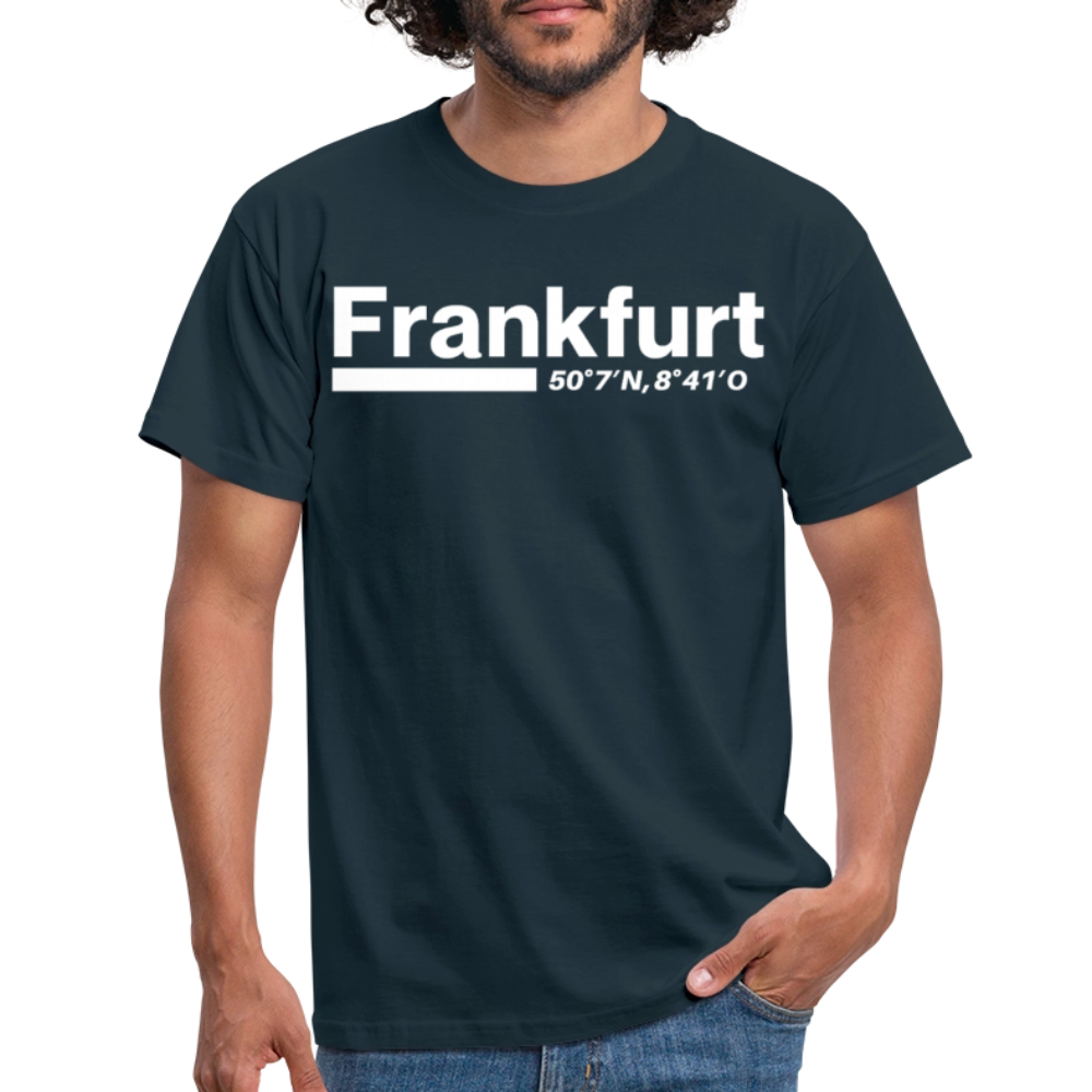 T-Shirt Frankfurt (Main) "Bold GPS White" - Navy