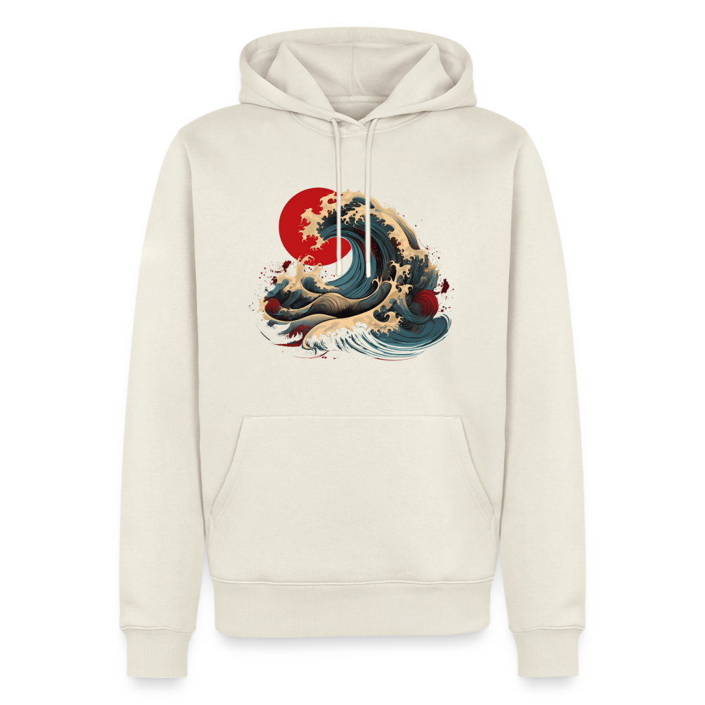 Hoodie Japan "Wave" - Naturweiß