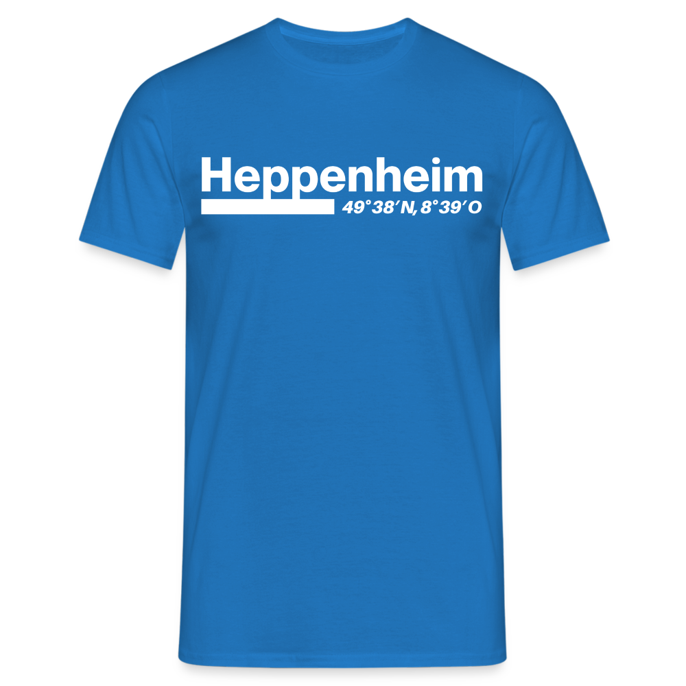 T-Shirt Heppenheim "Bold GPS White" - Royalblau