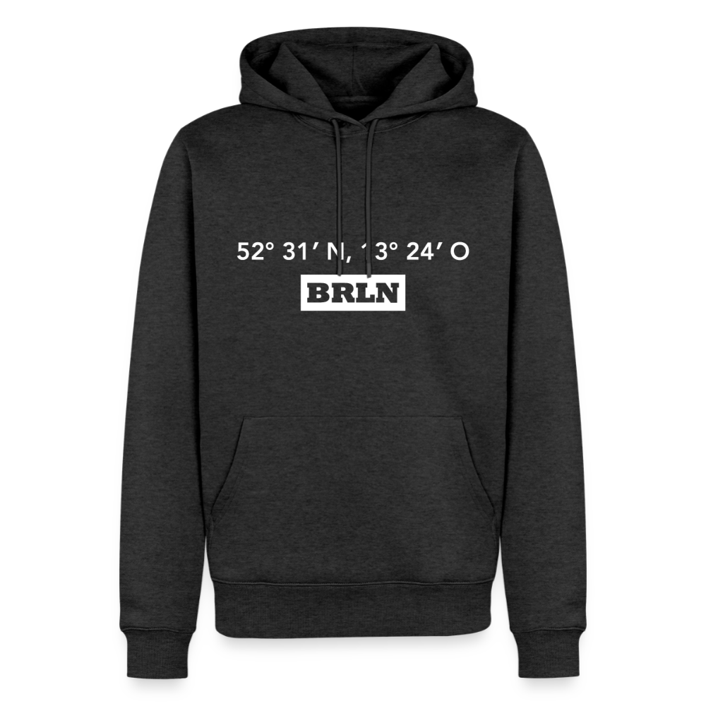 Hoodie Berlin "BRLN GPS" Bright Edition - Anthrazit meliert