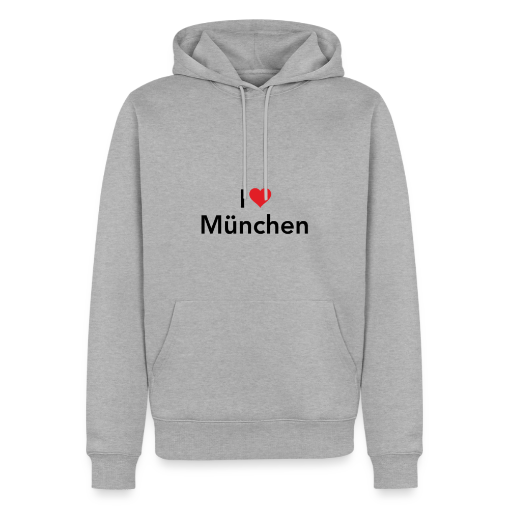 Hoodie "I Love München" Dark Edition - Grau meliert