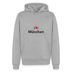 Hoodie "I Love München" Dark Edition - Grau meliert