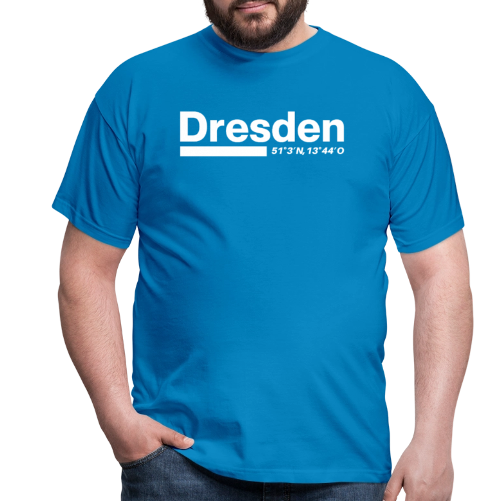 T-Shirt Dresden "Bold GPS White" - Royalblau
