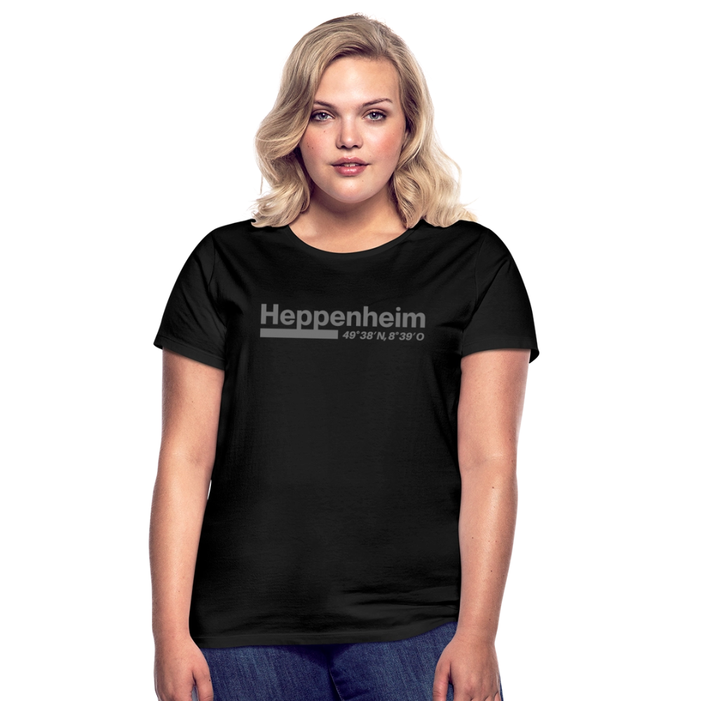 T-Shirt Ladies Heppenheim "Bold GPS" - Schwarz